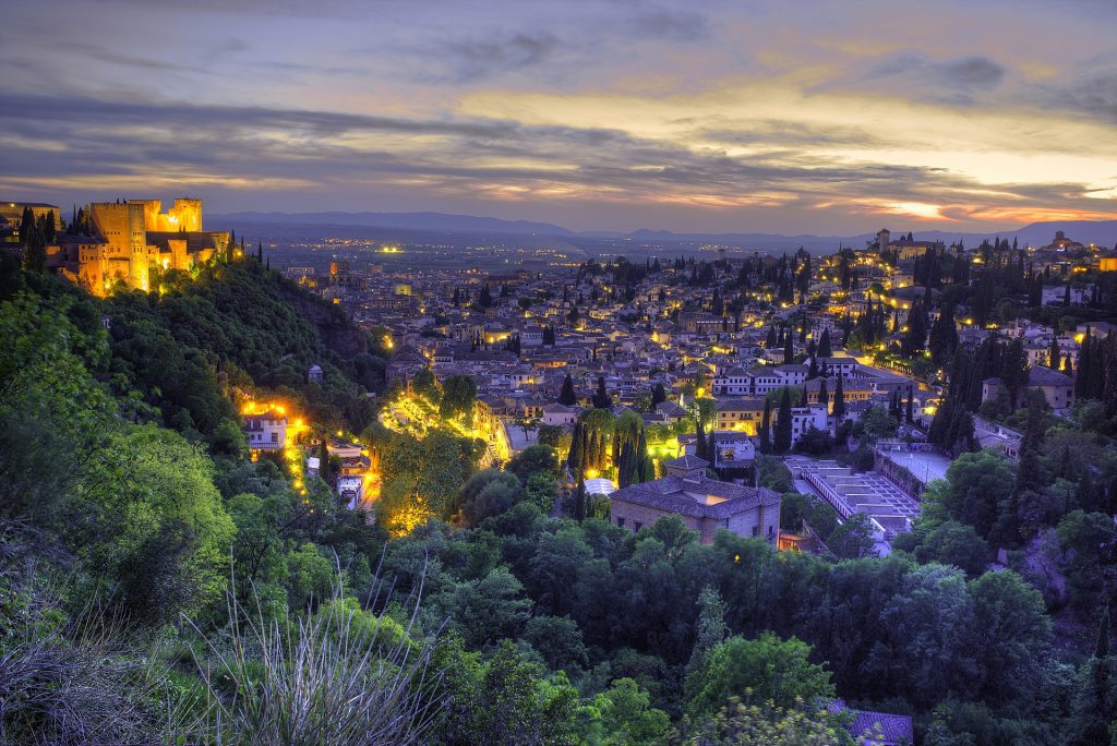 The fortress is situated on the hills overlooking Granada, giving magnificent views of the city from the battlements